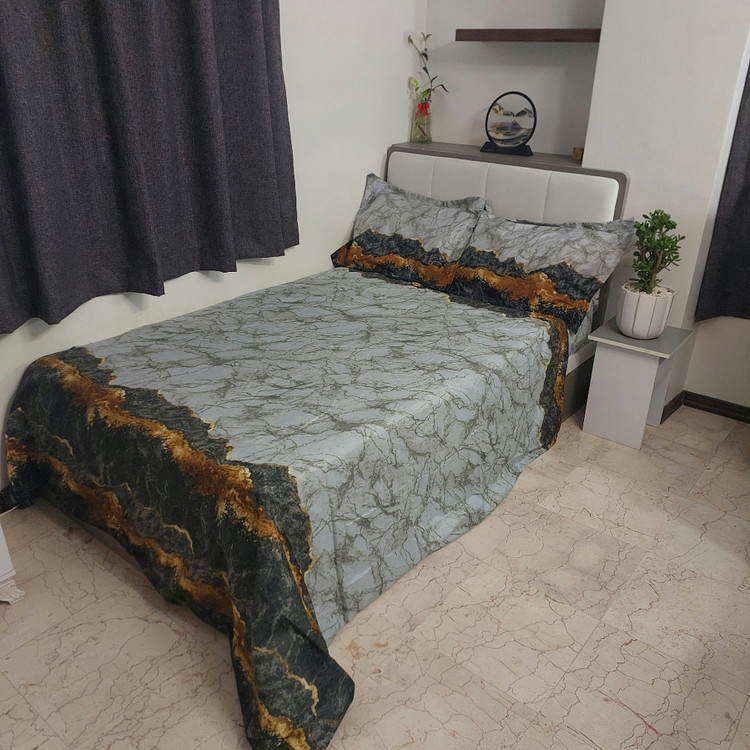 سرویس روتختی لحافدار ۲ نفره ۶ تکه برند رنگین کمان مدل آتشفشان