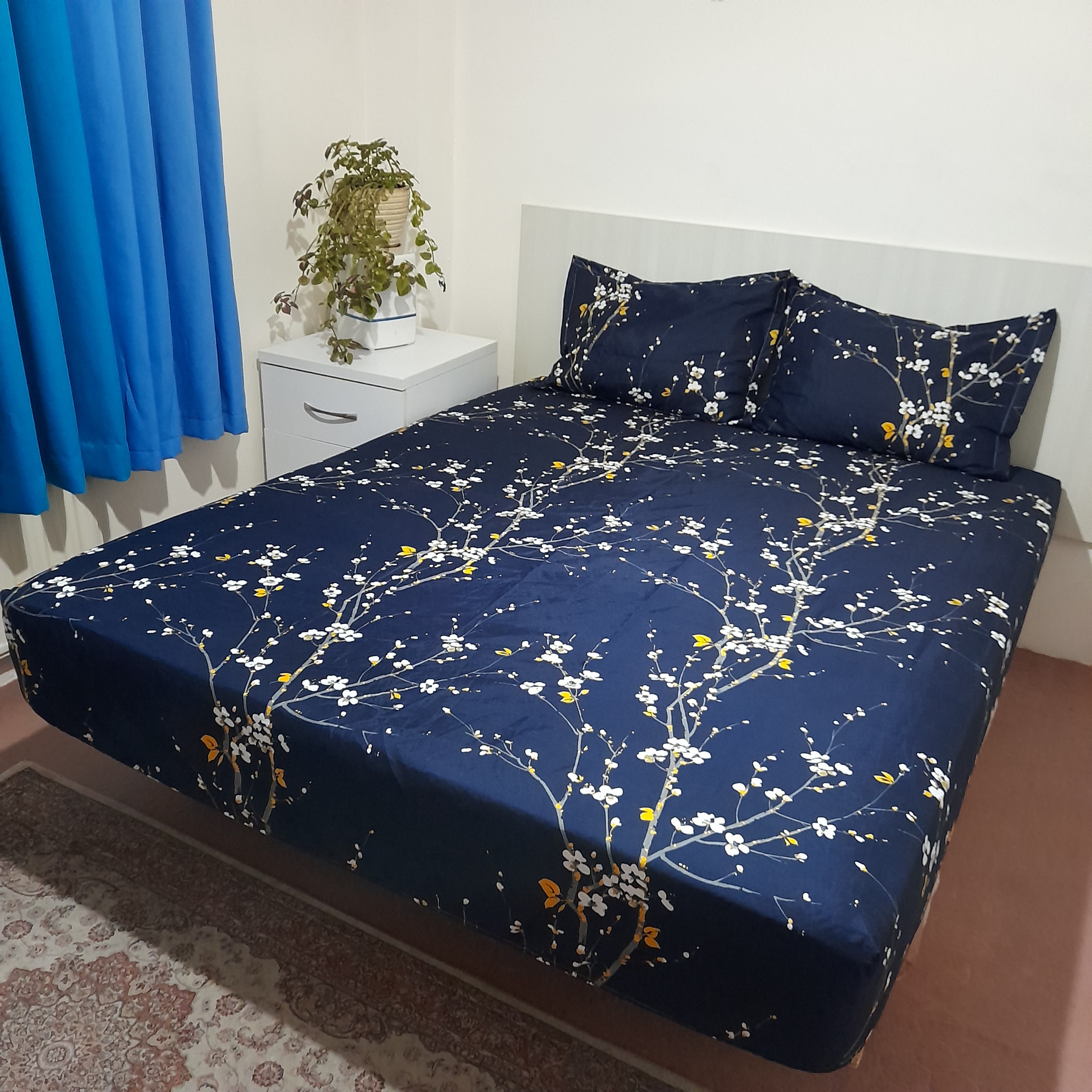 سرویس روتختی لحافدار ۲ نفره ۶ تکه برند رنگین کمان مدل شکوفه