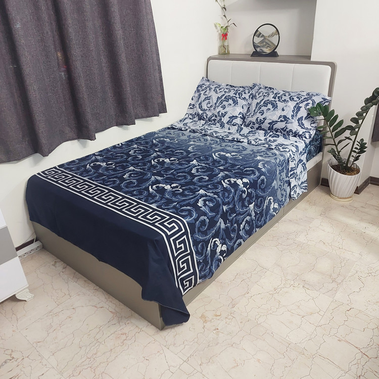 سرویس روتختی لحافدار ۱ نفره ۴ تکه، برند رنگین کمان مدل سایه ورساچه